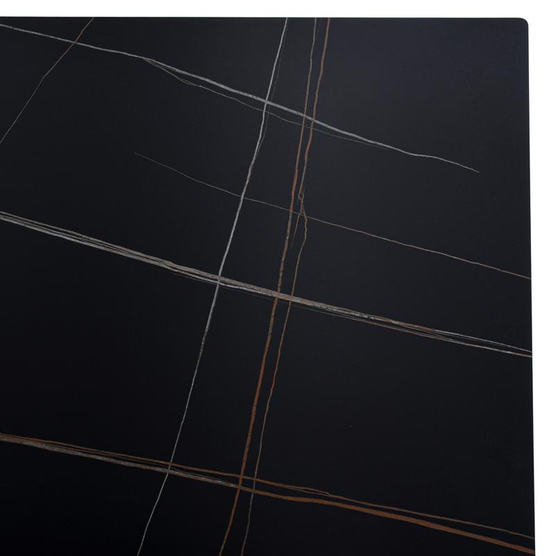 ΤΡΑΠΕΖΙ ΤΡΑΠΕΖΑΡΙΑΣ FL1603 ΚΕΡΑΜΙΚΗ ΕΠΙΦΑΝΕΙΑ ΜΕ ΜΕΤΑΛΛΙΚΑ ΠΟΔΙΑ ΜΑΥΡΟ ΧΡΩΜΑ 160x80x76εκ - Image 5