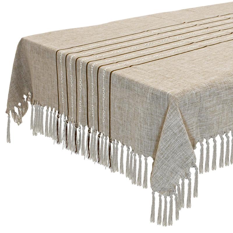 ΤΡΑΠΕΖΟΜΑΝΤΗΛΟ ΜΕ ΚΡΟΣΣΙΑ ΜΠΕΖ-ΚΑΦΕ ΡΙΓΑ 135x180εκ