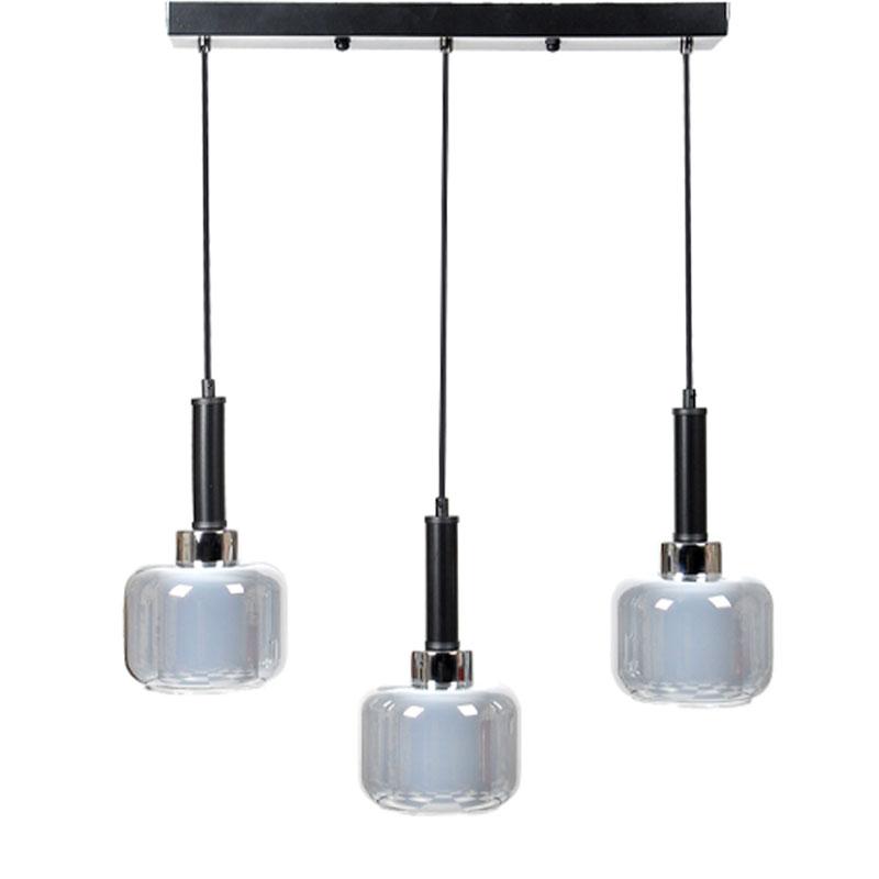 ΤΡΙΦΩΤΟ ΚΡΕΜΑΣΤΟ ΦΩΤΙΣΤΙΚΟ ΟΡΟΦΗΣ ΔΙΠΛΟ ΓΥΑΛΙΝΟ ΚΑΠΕΛΟ ΑΣΗΜΙ ΧΡΩΜΑ Ε27 50x15x75εκ