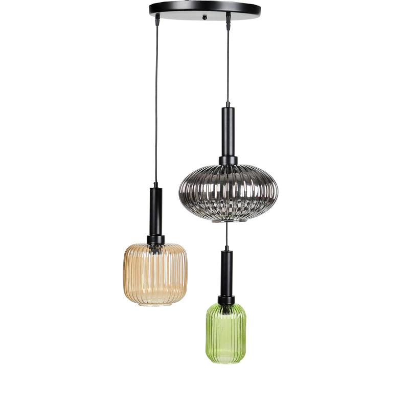 ΤΡΙΦΩΤΟ ΚΡΕΜΑΣΤΟ ΦΩΤΙΣΤΙΚΟ ΟΡΟΦΗΣ ΦΙΜΕ-AMBER-ΠΡΑΣΙΝΟ ΧΡΩΜΑ Ε27