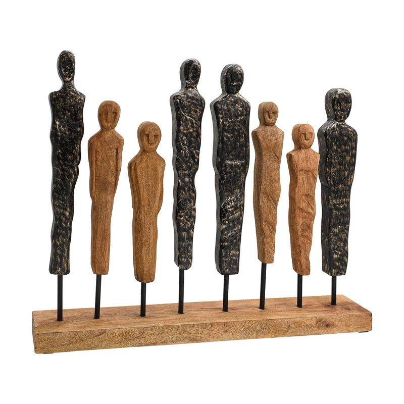 ΞΥΛΙΝΟ ΔΙΑΚΟΣΜΗΤΙΚΟ 8 ΑΝΘΡΩΠΙΝΕΣ ΦΙΓΟΥΡΕΣ FL0022 ΦΥΣΙΚΟ ΑΝΤΙΚΕ ΦΙΝΙΡΙΣΜΑ 36x8x56εκ - Image 3