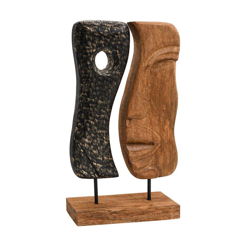 ΞΥΛΙΝΟ ΔΙΑΚΟΣΜΗΤΙΚΟ ΜΑΣΚΑ ΠΡΟΣΩΠΟΥ FL0044 ΦΥΣΙΚΟ-ΜΑΥΡΟ ΑΝΤΙΚΕ ΦΙΝΙΡΙΣΜΑ 26x10x47εκ - Image 3