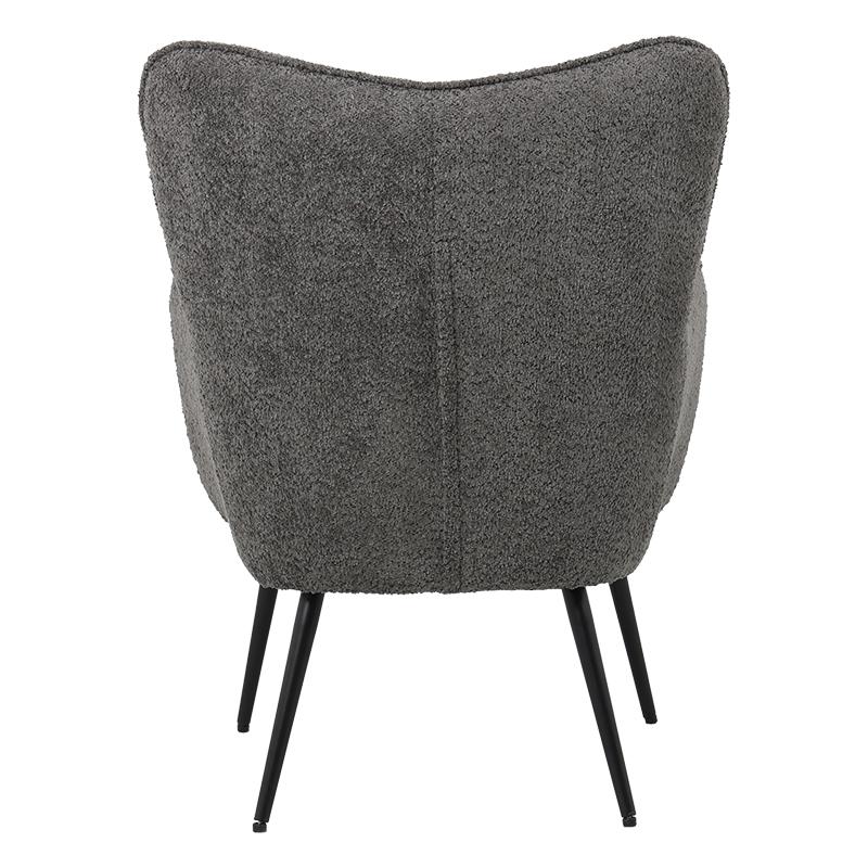 ΥΦΑΣΜΑΤΙΝΗ ΠΟΛΥΘΡΟΝΑ Ivanna ΓΚΡΙ ΜΕ ΜΑΥΡΑ ΜΕΤΑΛΛΙΚΑ ΠΟΔΙΑ 69x68x90εκ - Image 4