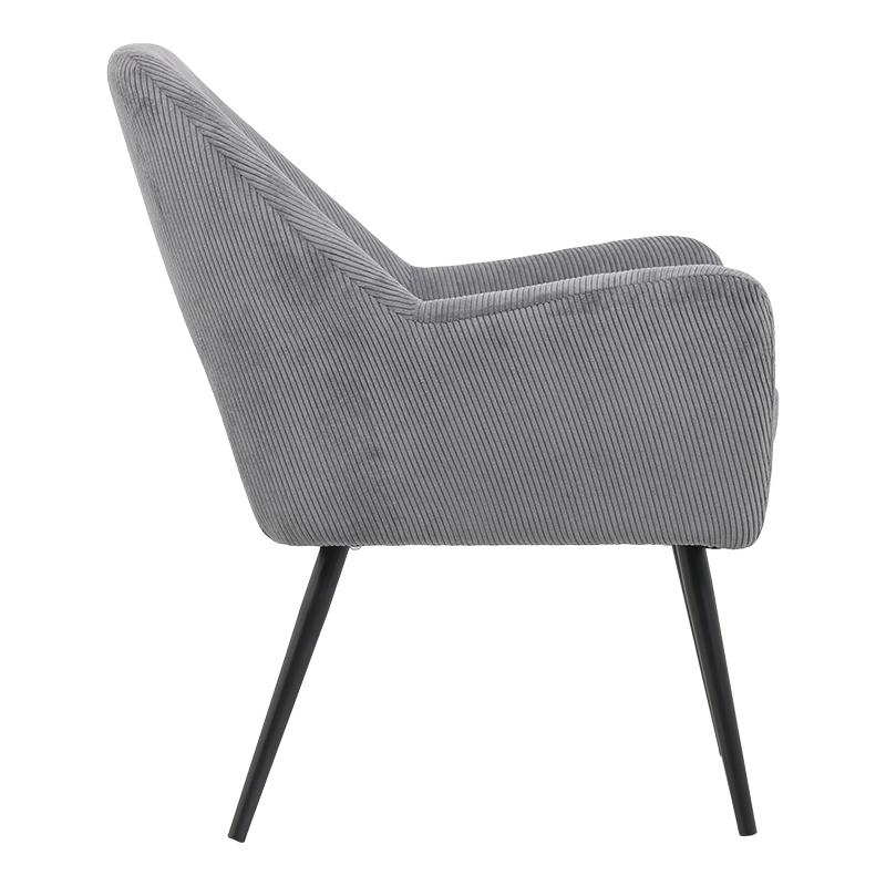 ΥΦΑΣΜΑΤΙΝΗ ΠΟΛΥΘΡΟΝΑ Rochelle ΓΚΡΙ ΜΕ ΜΑΥΡΑ ΜΕΤΑΛΛΙΚΑ ΠΟΔΙΑ 65x66x76εκ - Image 3