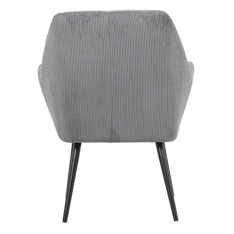 ΥΦΑΣΜΑΤΙΝΗ ΠΟΛΥΘΡΟΝΑ Rochelle ΓΚΡΙ ΜΕ ΜΑΥΡΑ ΜΕΤΑΛΛΙΚΑ ΠΟΔΙΑ 65x66x76εκ - Image 4