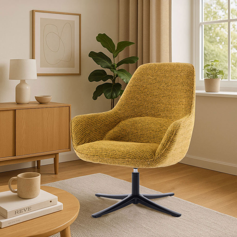 TIFFANY ΠΟΛΥΘΡΟΝΑ ΠΕΡΙΣΤΡΕΦΟΜΕΝΗ ΚΙΤΡΙΝΟ ΜΕ PATTERN 80x75x90cm - Image 2