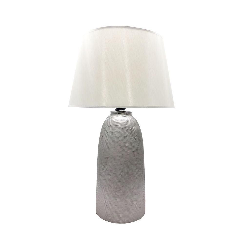 ARGENT ΦΩΤΙΣΤΙΚΟ ΕΠΙΤΡΑΠΕΖΙΟ 40x40x67cm ΚΕΡΑΜΙΚΟ ΑΣΗΜΙ ΛΕΥΚΟ ΥΦΑΣΜΑ
