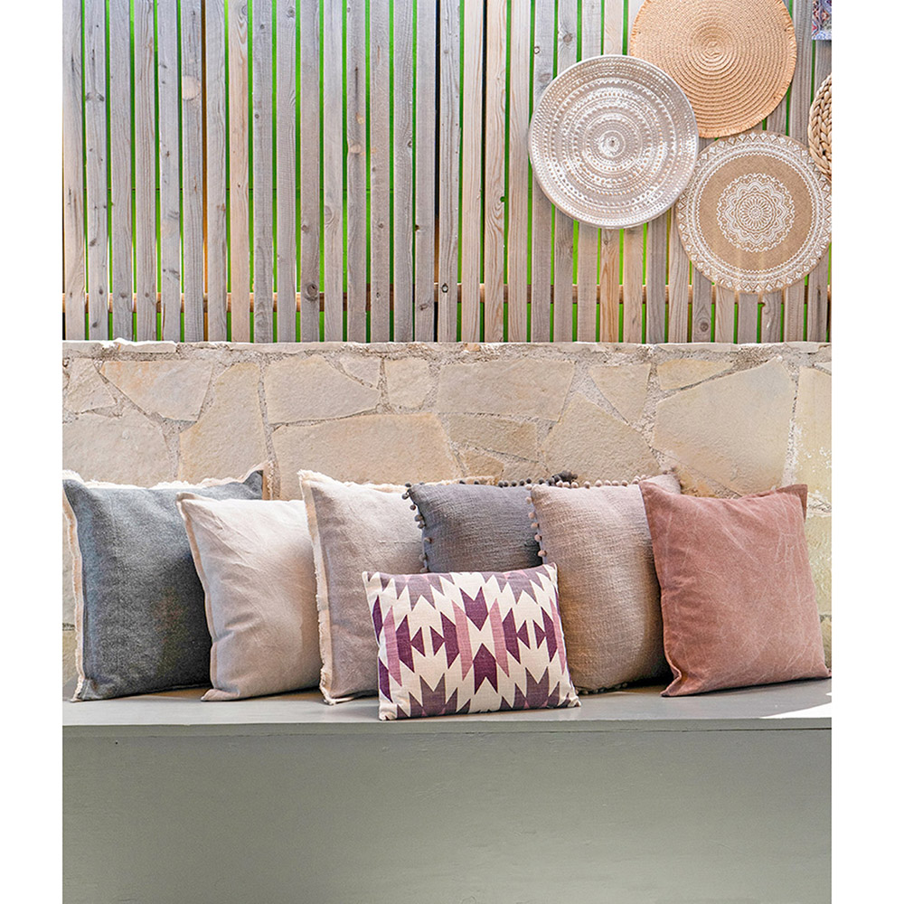 LIBELL 2 ΔΙΑΚΟΣΜΗΤΙΚΟ ΜΑΞΙΛΑΡΙ 45x45cm ΥΦΑΣΜΑ ΓΚΡΙ ΜΠΕΖ - Image 2