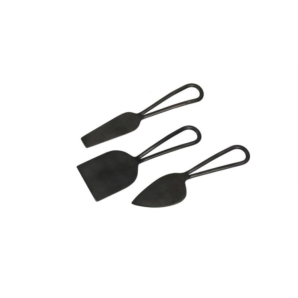 MATT SET ΣΕΡΒΙΡΙΣΜΑΤΟΣ ΤΥΡΙΩΝ SET 3ΤΜΧ 17x5x1cm ΑΤΣΑΛΙ ΜΑΥΡΟ