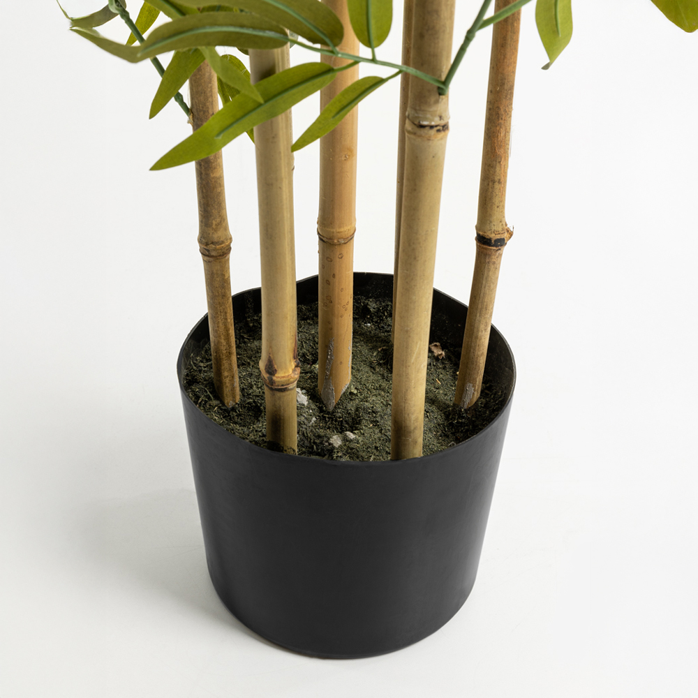 BAMBOO ΔΕΝΤΡΟ ΤΕΧΝΗΤΟ ΣΕ ΓΛΑΣΤΡΑ 190cm POLYESTER ΠΡΑΣΙΝΟ PVC - Image 3