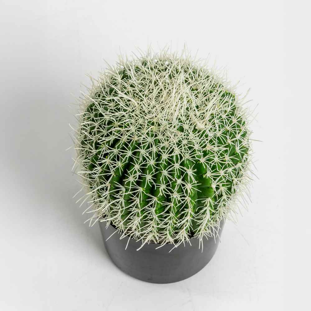 FEROCACTUS ΦΥΤΟ ΤΕΧΝΗΤΟ ΣΕ ΓΛΑΣΤΡΑ 18x18x30cm ΥΦΑΣΜΑ ΠΡΑΣΙΝΟ ΛΕΥΚΟ ΠΛΑΣΤΙΚΟ - Image 4