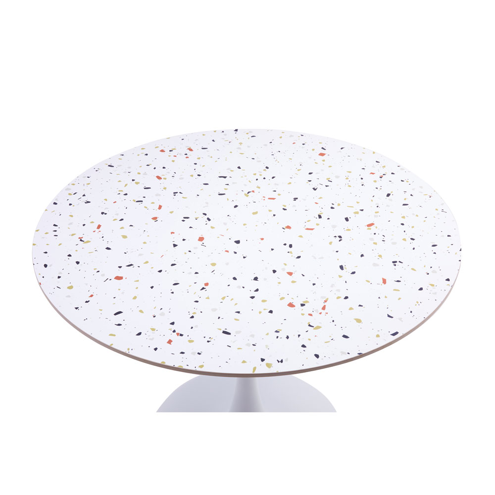 NOUGAT ΤΡΑΠΕΖΙ ΡΟΤΟΝΤΑ TERRAZZO 100x100x75cm - Image 2