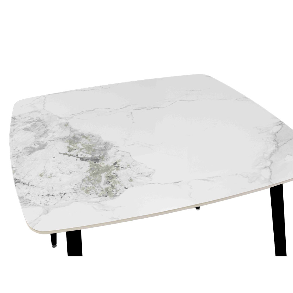 QUADRO ΤΡΑΠΕΖΙ ΛΕΥΚΟ ΜΕ ΟΨΗ ΜΑΡΜΑΡΟΥ 90x90x77cm - Image 2