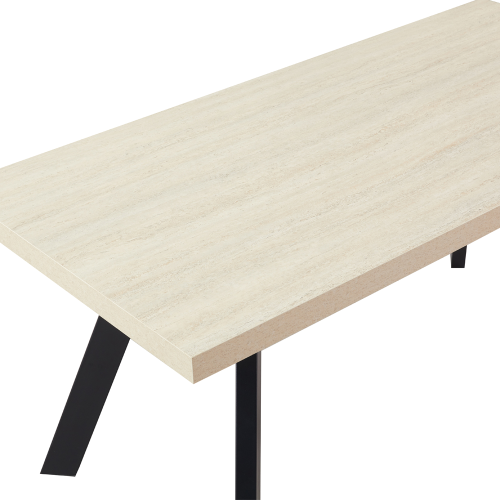 LITHOS ΤΡΑΠΕΖΙ BEIGE ΜΑΥΡΟ 180x90x76cm - Image 3