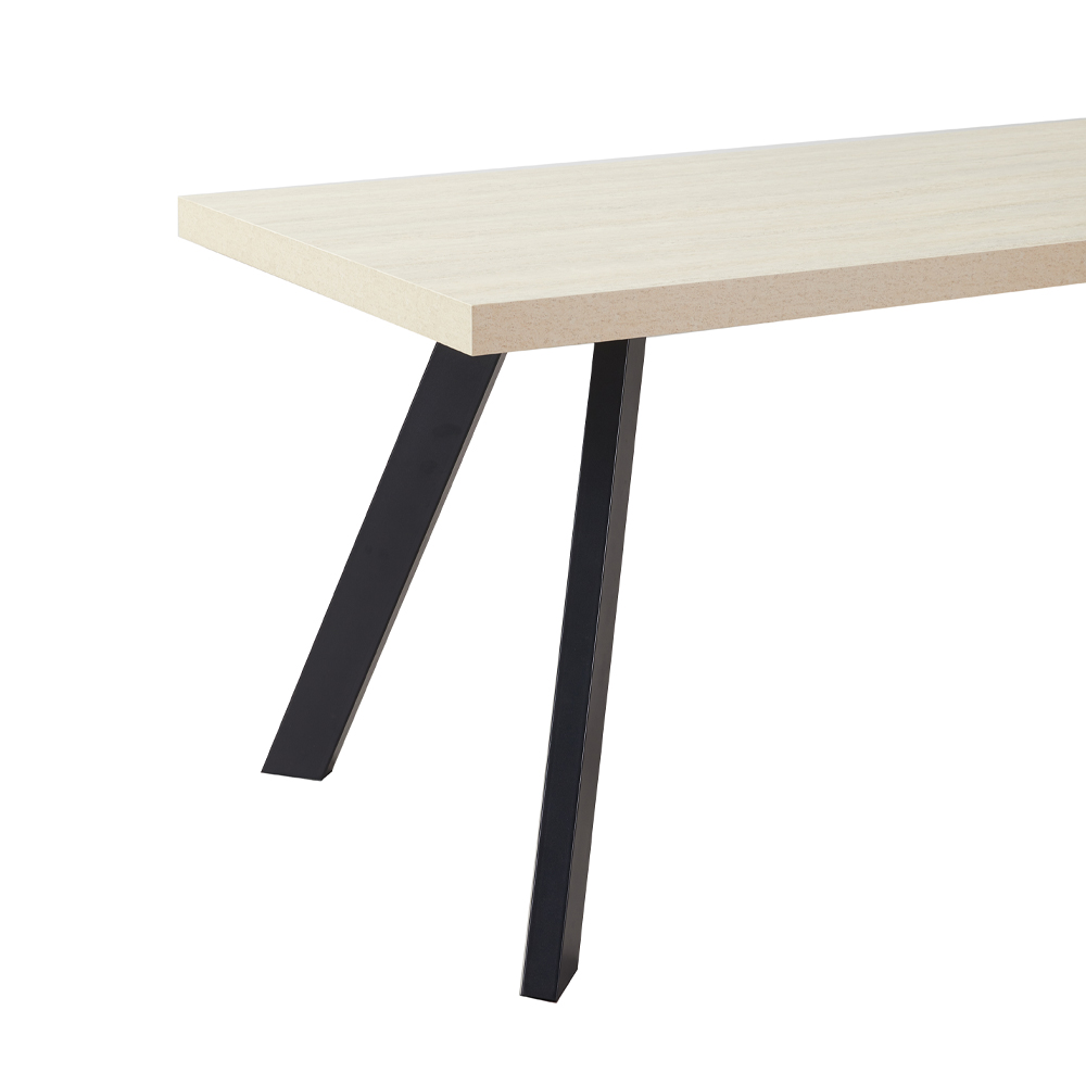 LITHOS ΤΡΑΠΕΖΙ BEIGE ΜΑΥΡΟ 180x90x76cm - Image 5
