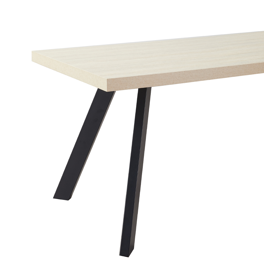 LITHOS ΤΡΑΠΕΖΙ BEIGE ΜΑΥΡΟ 160x80x76cm - Image 5