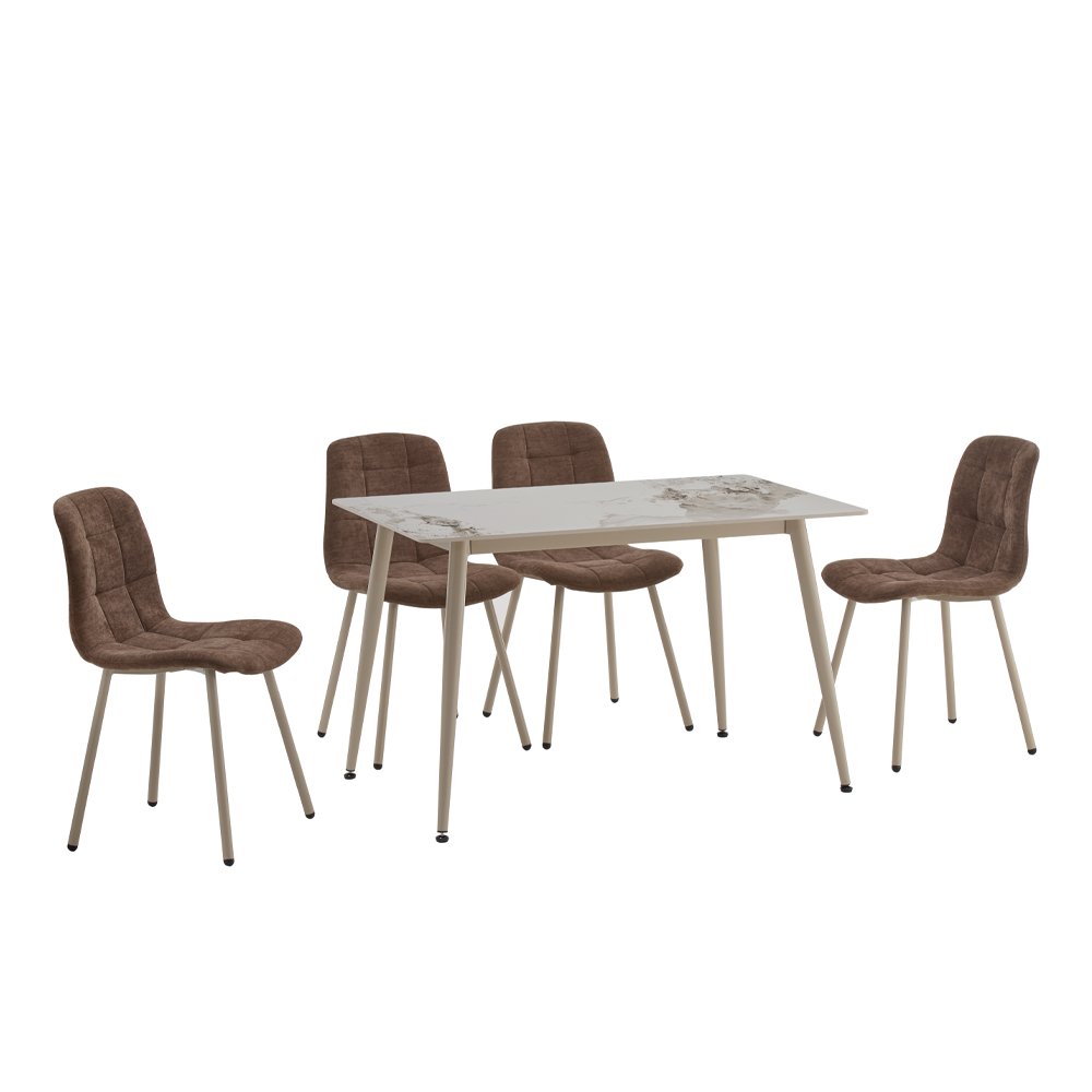 PRIMO ΤΡΑΠΕΖΙ ΛΕΥΚΟ ΜΕ ΟΨΗ ΜΑΡΜΑΡΟΥ 120x70x74cm - Image 5
