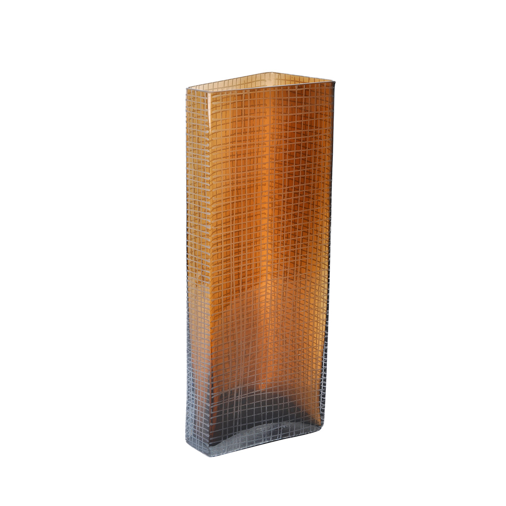 GRAVIR HONEY ΒΑΖΟ 16x12x44cm ΓΥΑΛΙ ΚΑΦΕ - Image 4