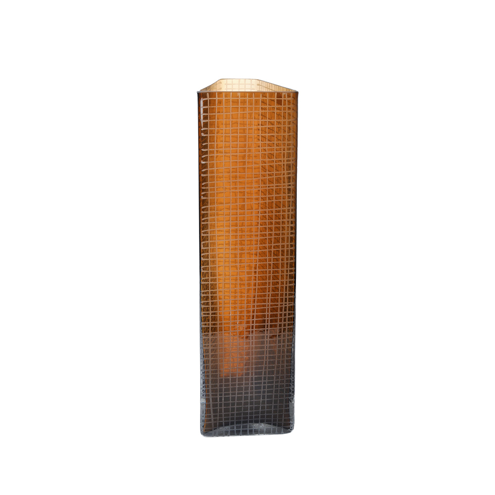 GRAVIR HONEY ΒΑΖΟ 16x12x44cm ΓΥΑΛΙ ΚΑΦΕ - Image 5