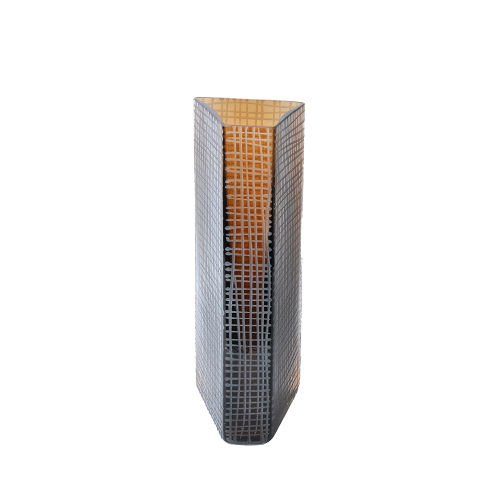 GRAVIR HONEY ΒΑΖΟ 16x12x33cm ΓΥΑΛΙ ΚΑΦΕ - Image 5