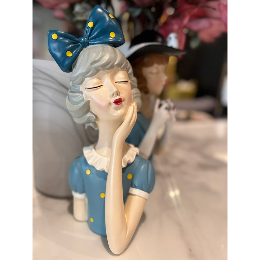 TRAVEL GIRL ΔΙΑΚΟΣΜΗΤΙΚΗ ΦΙΓΟΥΡΑ 17x15x34cm POLYRESIN ΠΟΛΥΧΡΩΜΟ - Image 2
