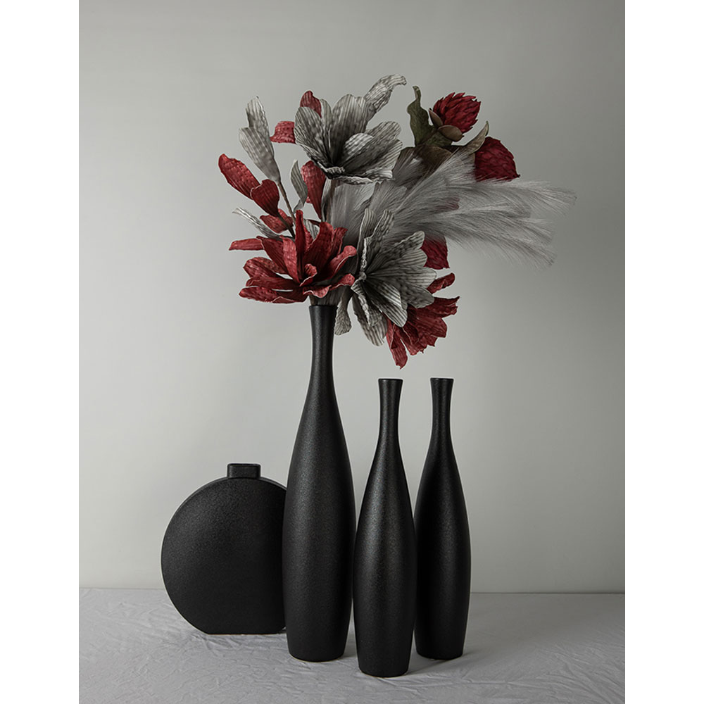 LEI ΒΑΖΟ 14x14x60cm ΚΕΡΑΜΙΚΟ ΑΝΘΡΑΚΙ ΜΑΤ - Image 3