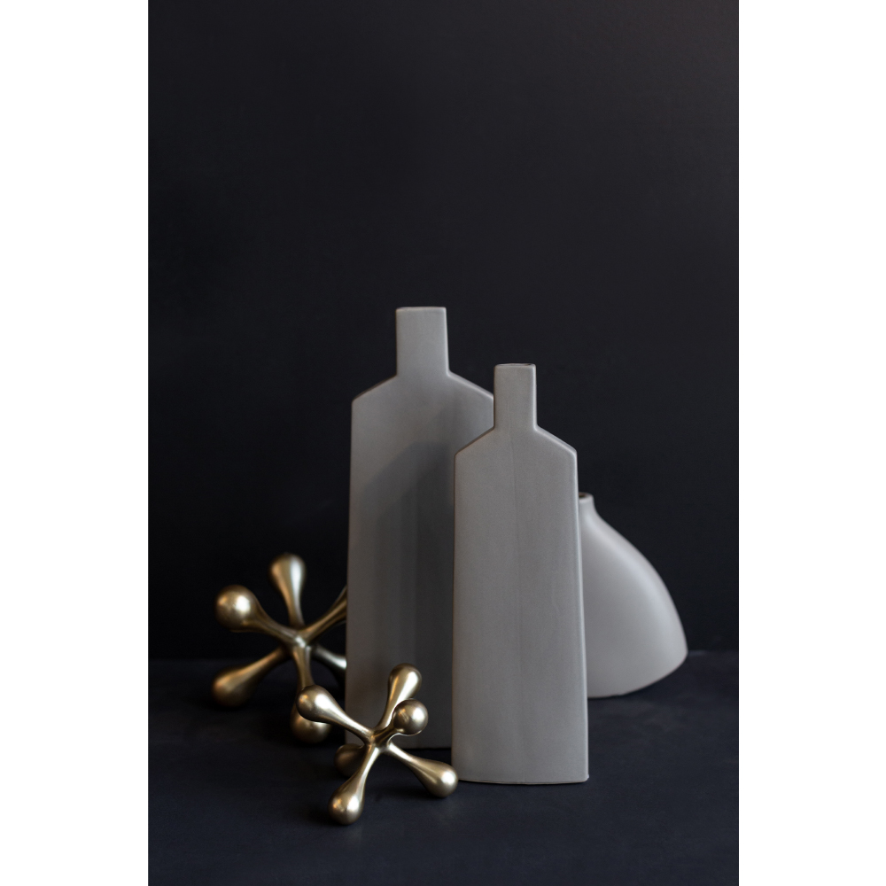 LUI ΒΑΖΟ 11x4x33cm ΚΕΡΑΜΙΚΟ ΓΚΡΙ ΜΑΤ - Image 2