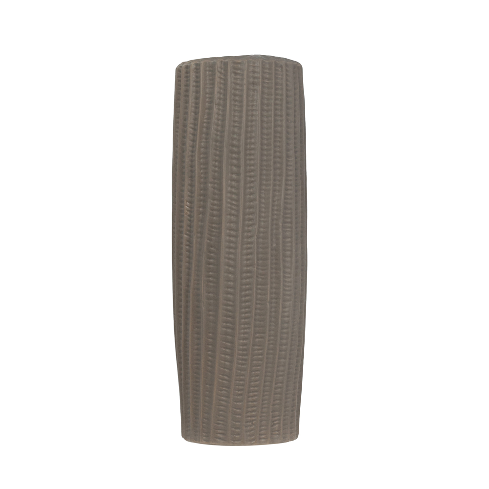 RIGE ΒΑΖΟ 12x12x36cm ΚΕΡΑΜΙΚΟ ΓΚΡΙ ΜΑΤ