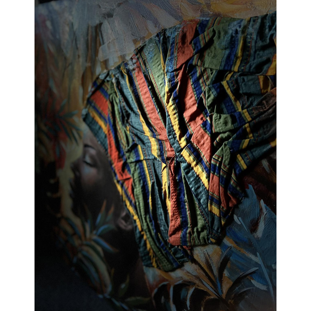 JUNGLE LADY ΠΙΝΑΚΑΣ ΔΙΑΚΟΣΜΗΣΗΣ 80x80x4cm ΚΑΜΒΑΣ ΠΟΛΥΧΡΩΜΟ ΞΥΛΟ - Image 3