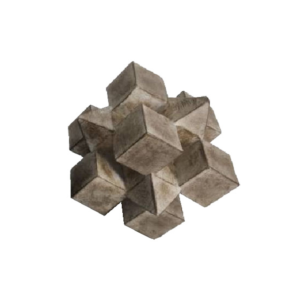 3D CUBE ΔΙΑΚΟΣΜΗΤΙΚΟ ΚΟΜΠΟΣ 15x15x15cm POLYRESIN ΦΥΣΙΚΟ
