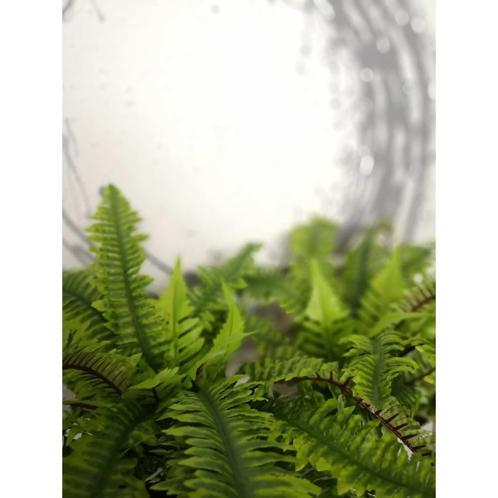 BOSTON FERN ΦΥΤΟ ΤΕΧΝΗΤΟ ΣΕ ΓΛΑΣΤΡΑ 36cm POLYESTER ΠΡΑΣΙΝΟ PE/PP - Image 2