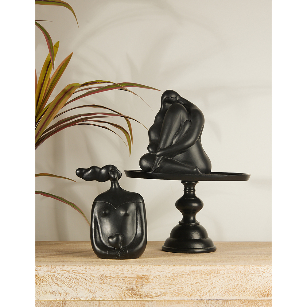 CHEVEU BLACK 1 ΔΙΑΚΟΣΜΗΤΙΚΗ ΦΙΓΟΥΡΑ 18x13x21cm POLYRESIN ΜΑΥΡΟ - Image 2