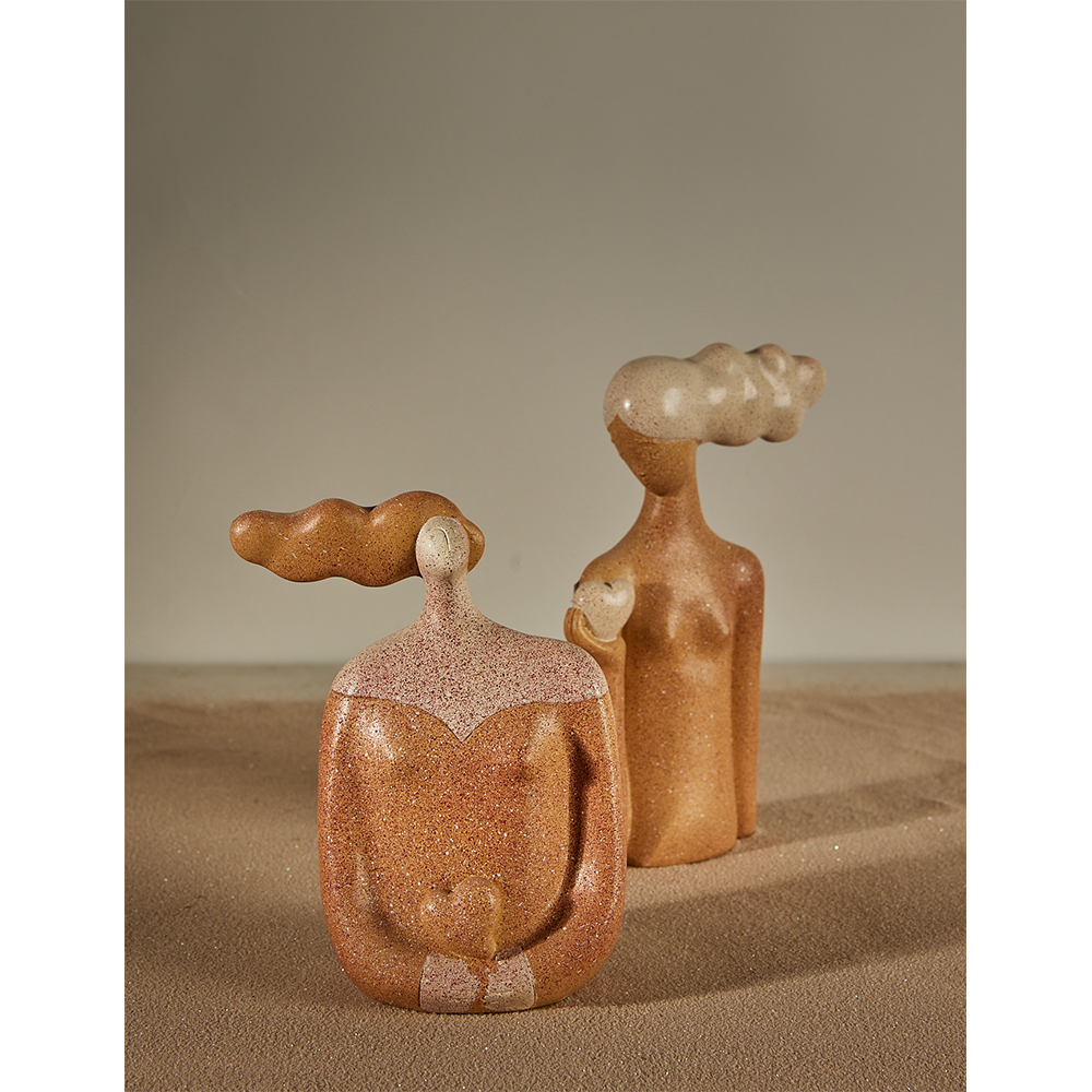 CHEVEU PINK 1 ΔΙΑΚΟΣΜΗΤΙΚΗ ΦΙΓΟΥΡΑ 17x8x21cm POLYRESIN TERRACOTTA ΓΚΡΙ - Image 2