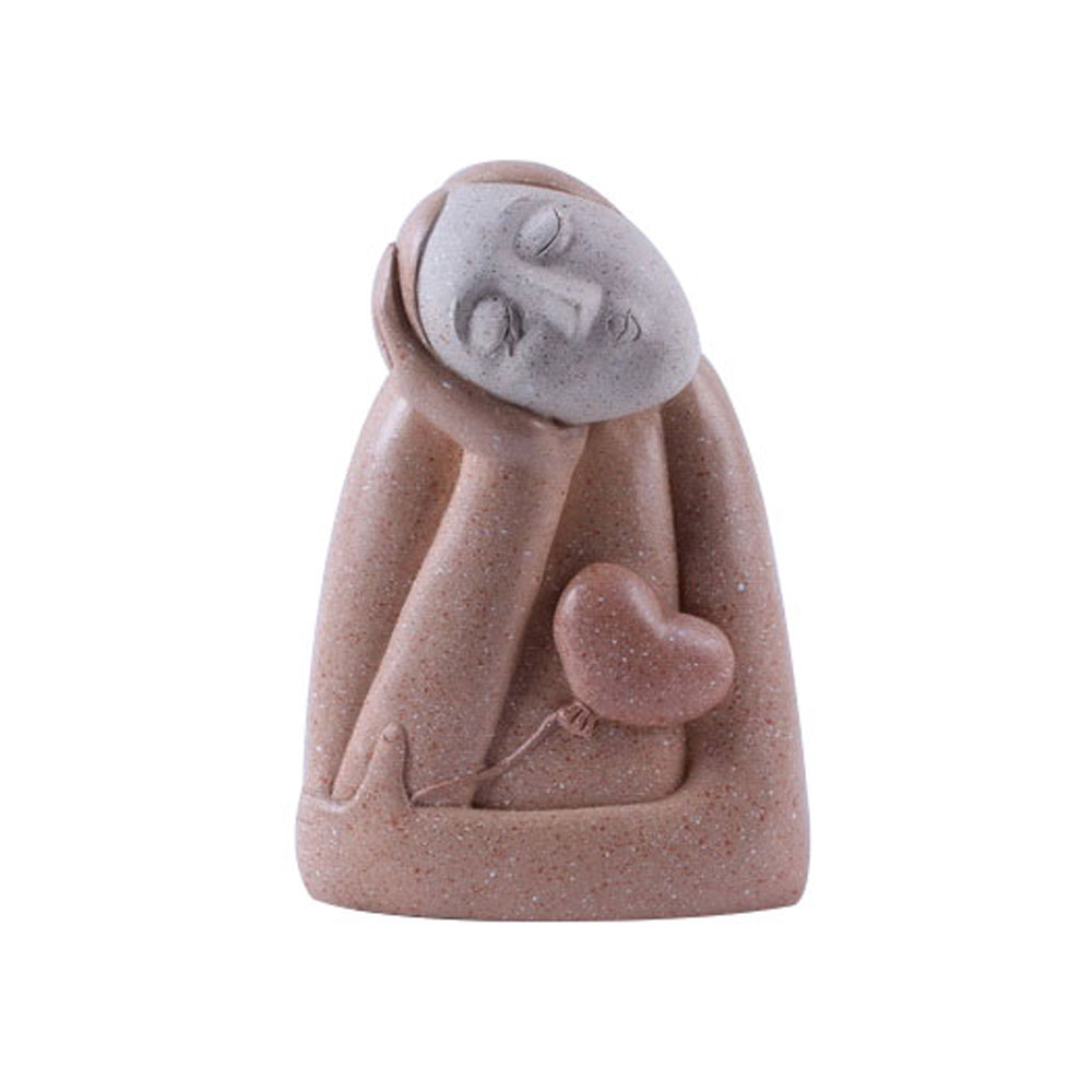 CHEVEU PINK 4 ΔΙΑΚΟΣΜΗΤΙΚΗ ΦΙΓΟΥΡΑ 15x12x21cm POLYRESIN TERRACOTTA ΓΚΡΙ