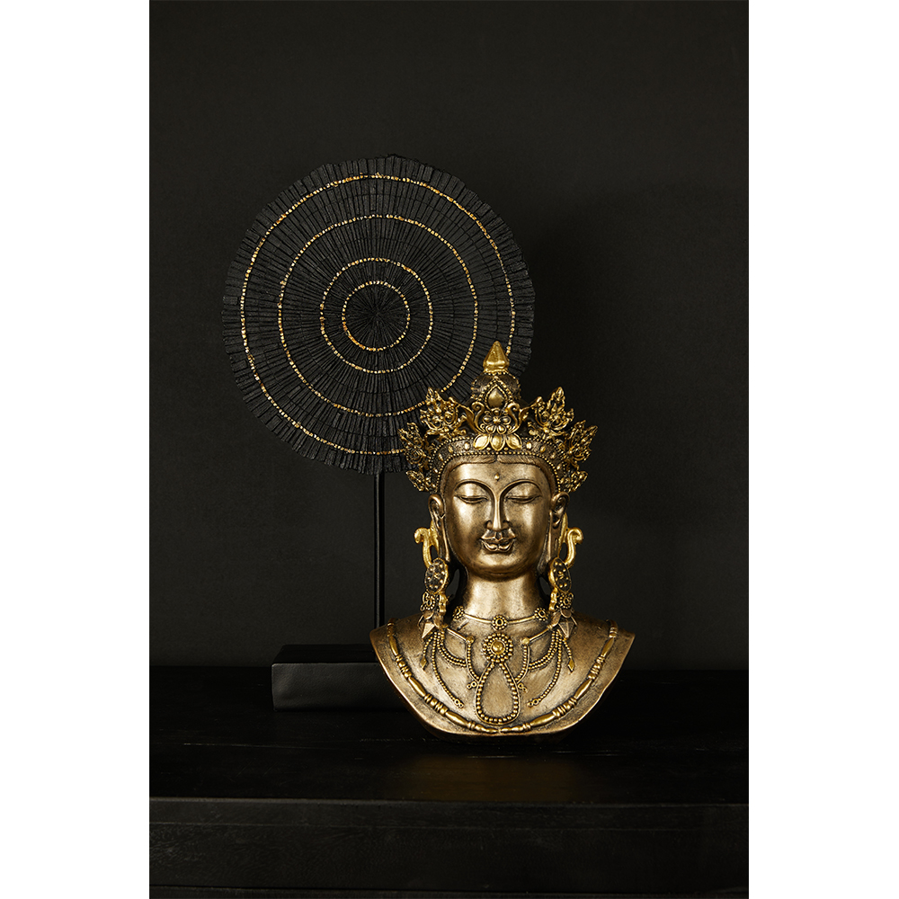 TUISI ΔΙΑΚΟΣΜΗΤΙΚΟ TOTEM 26x8x43cm POLYRESIN ΜΑΥΡΟ ΧΡΥΣΟ - Image 2