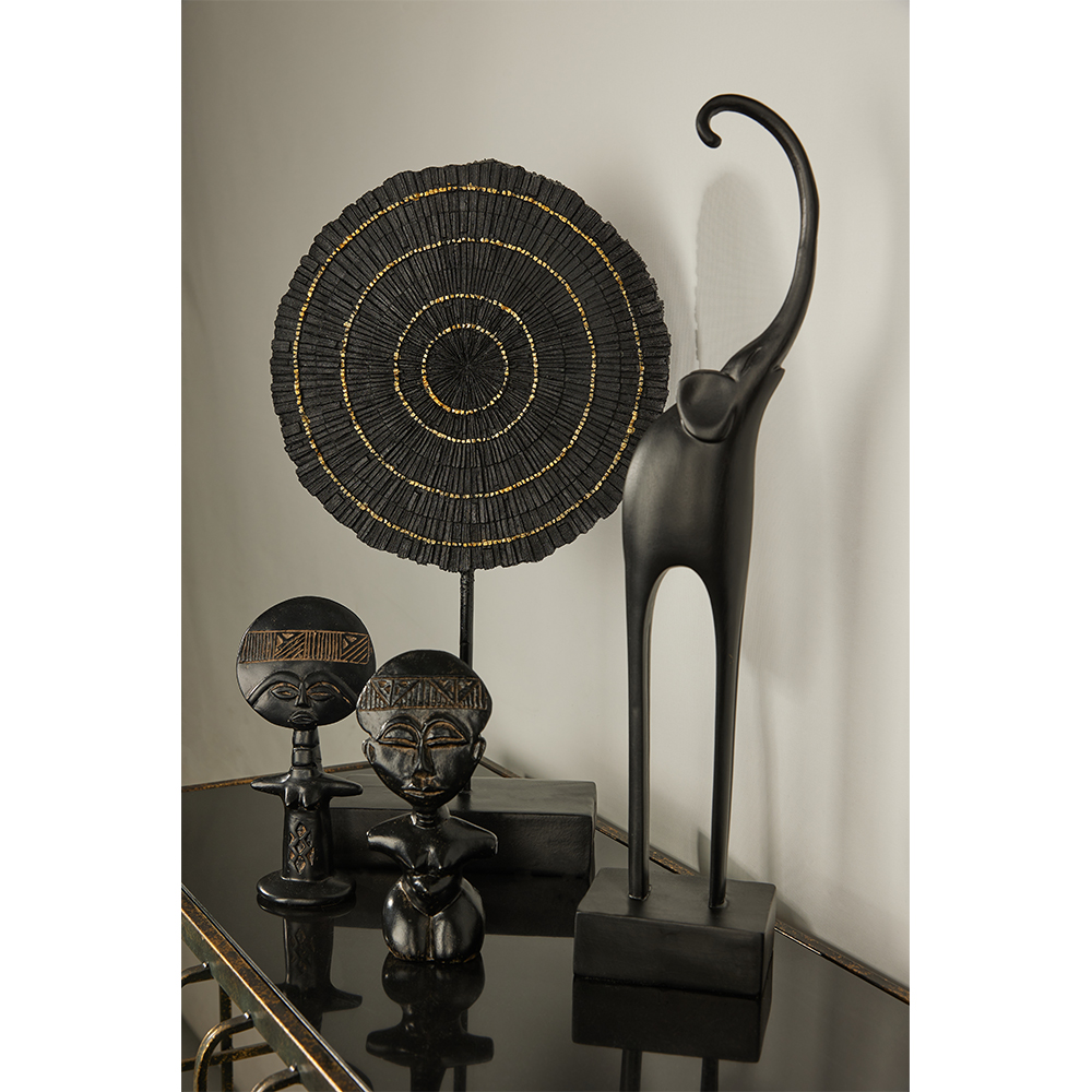 TUISI ΔΙΑΚΟΣΜΗΤΙΚΟ TOTEM 26x8x43cm POLYRESIN ΜΑΥΡΟ ΧΡΥΣΟ - Image 3