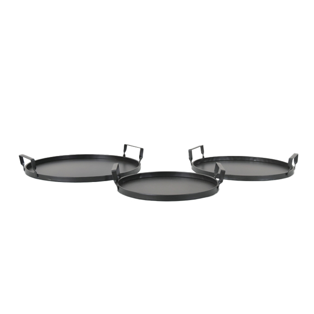CART ΔΙΣΚΟΣ SET 3ΤΜΧ 37x35x6cm ΜΕΤΑΛΛΟ ΜΑΥΡΟ