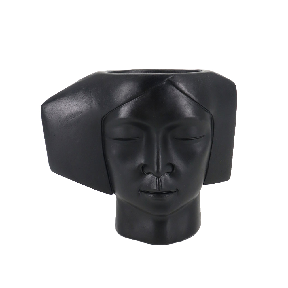 VISO 2 ΚΑΣΠΩ 19x9x16cm POLYRESIN ΜΑΥΡΟ