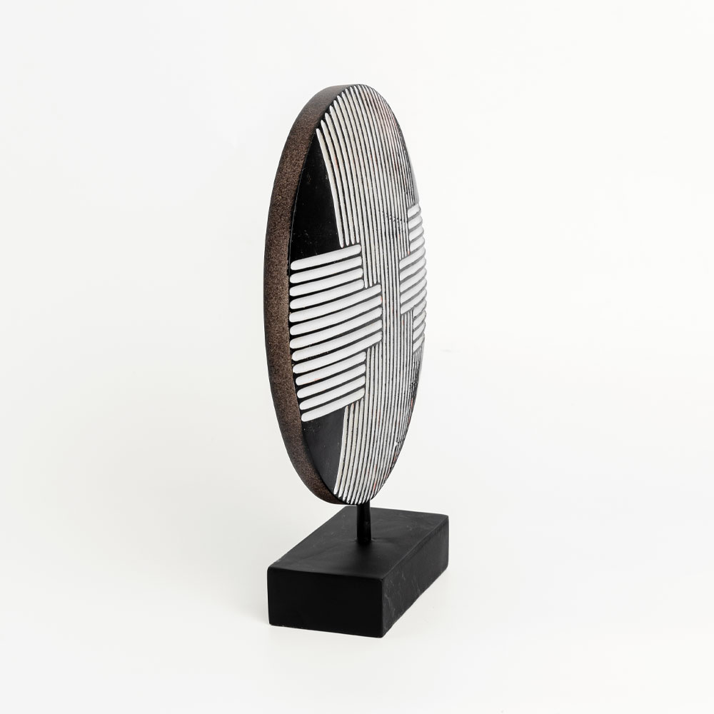 RANDER ΔΙΑΚΟΣΜΗΤΙΚΟ TOTEM 25x7x30cm POLYRESIN ΜΑΥΡΟ ΛΕΥΚΟ - Image 2