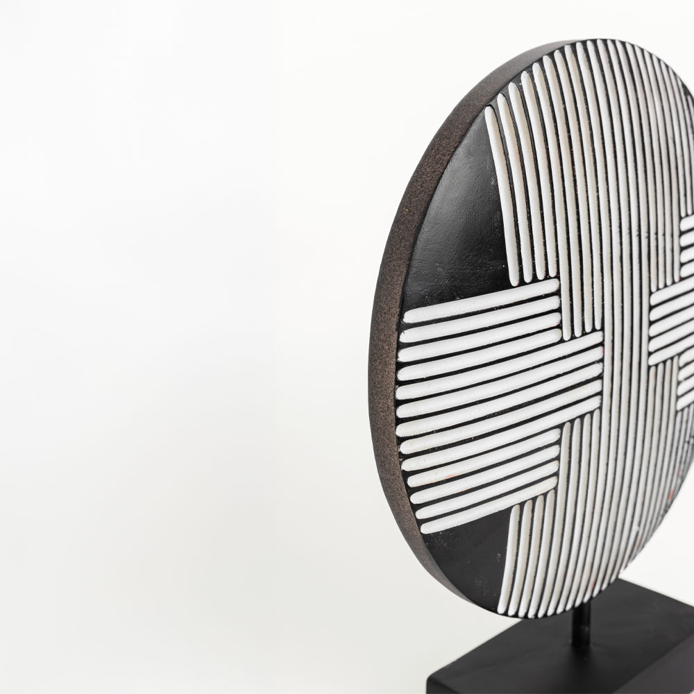 RANDER ΔΙΑΚΟΣΜΗΤΙΚΟ TOTEM 25x7x30cm POLYRESIN ΜΑΥΡΟ ΛΕΥΚΟ - Image 4