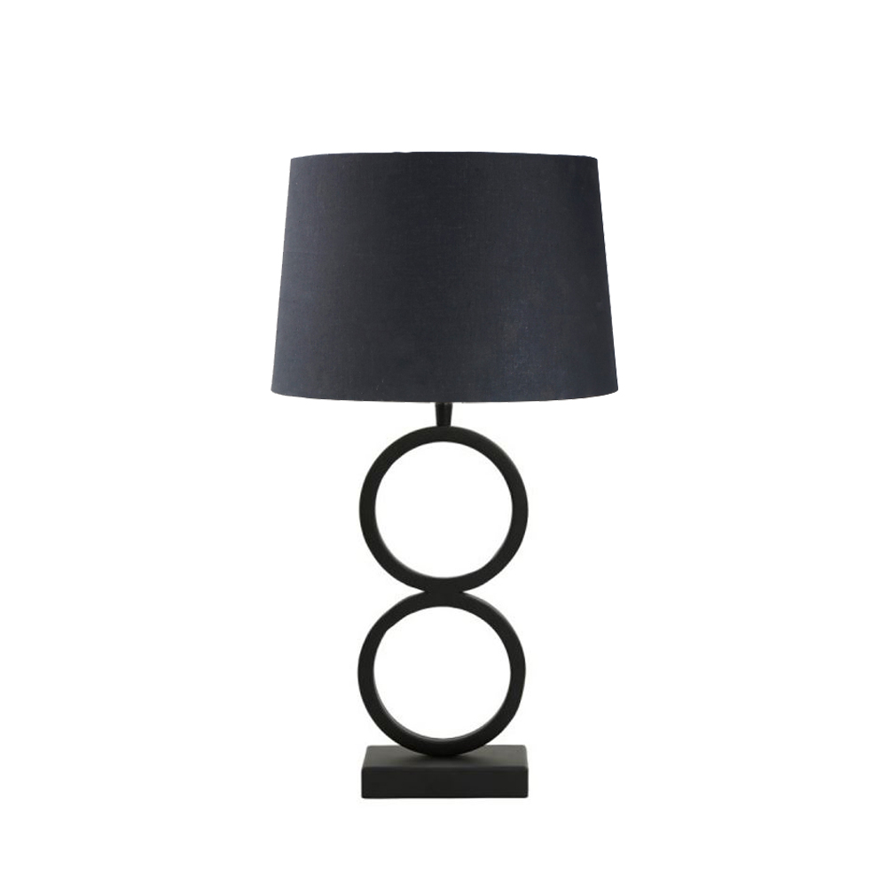 ROND DOUBLE ΦΩΤΙΣΤΙΚΟ ΕΠΙΤΡΑΠΕΖΙΟ 53cm ΣΙΔΕΡΟ ΜΑΥΡΟ ΜΑΥΡΟ