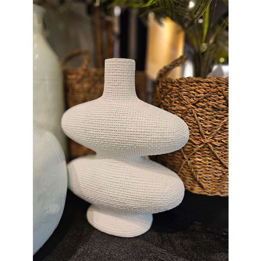 RANDI ΒΑΖΟ 32x15x39cm POLYRESIN ΛΕΥΚΟ - Image 2