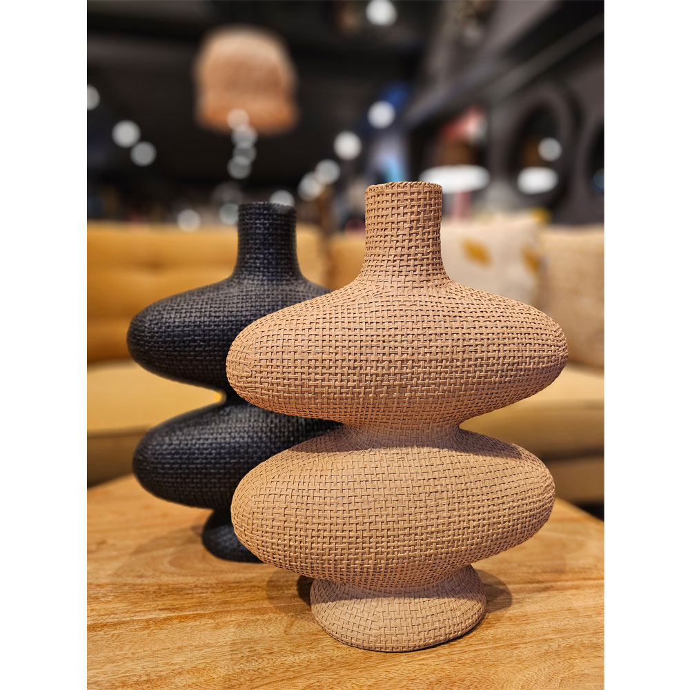 RANDI ΒΑΖΟ 32x15x39cm POLYRESIN ΜΑΥΡΟ - Image 3