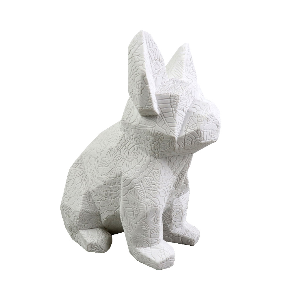 MONTY B ΔΙΑΚΟΣΜΗΤΙΚΟ ΣΚΥΛΟΣ 18x12x22cm POLYRESIN ΛΕΥΚΟ