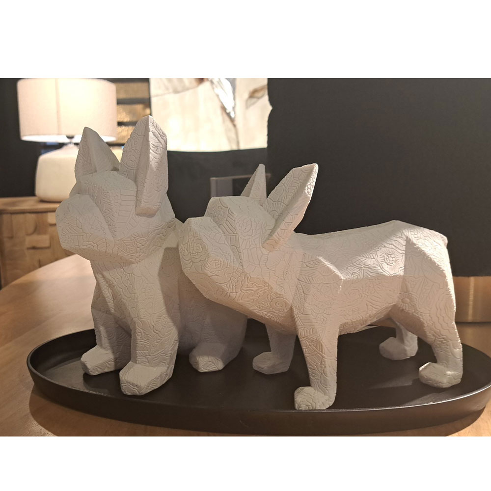 MONTY B ΔΙΑΚΟΣΜΗΤΙΚΟ ΣΚΥΛΟΣ 18x12x22cm POLYRESIN ΛΕΥΚΟ - Image 2