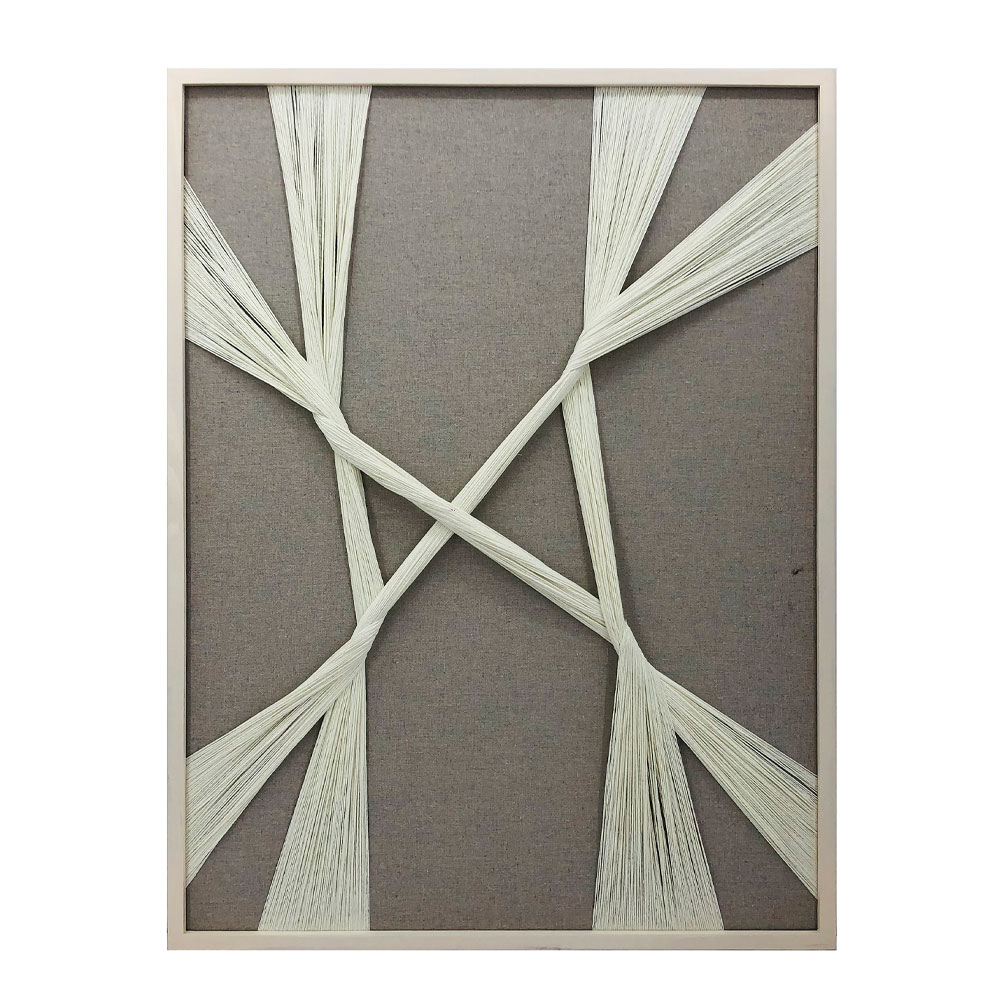 MADE OF ART ΠΙΝΑΚΑΣ ΔΙΑΚΟΣΜΗΣΗΣ 60x80x3cm ΞΥΛΟ ΓΚΡΙ ΛΕΥΚΟ ΝΗΜΑ ΛΕΥΚΟ