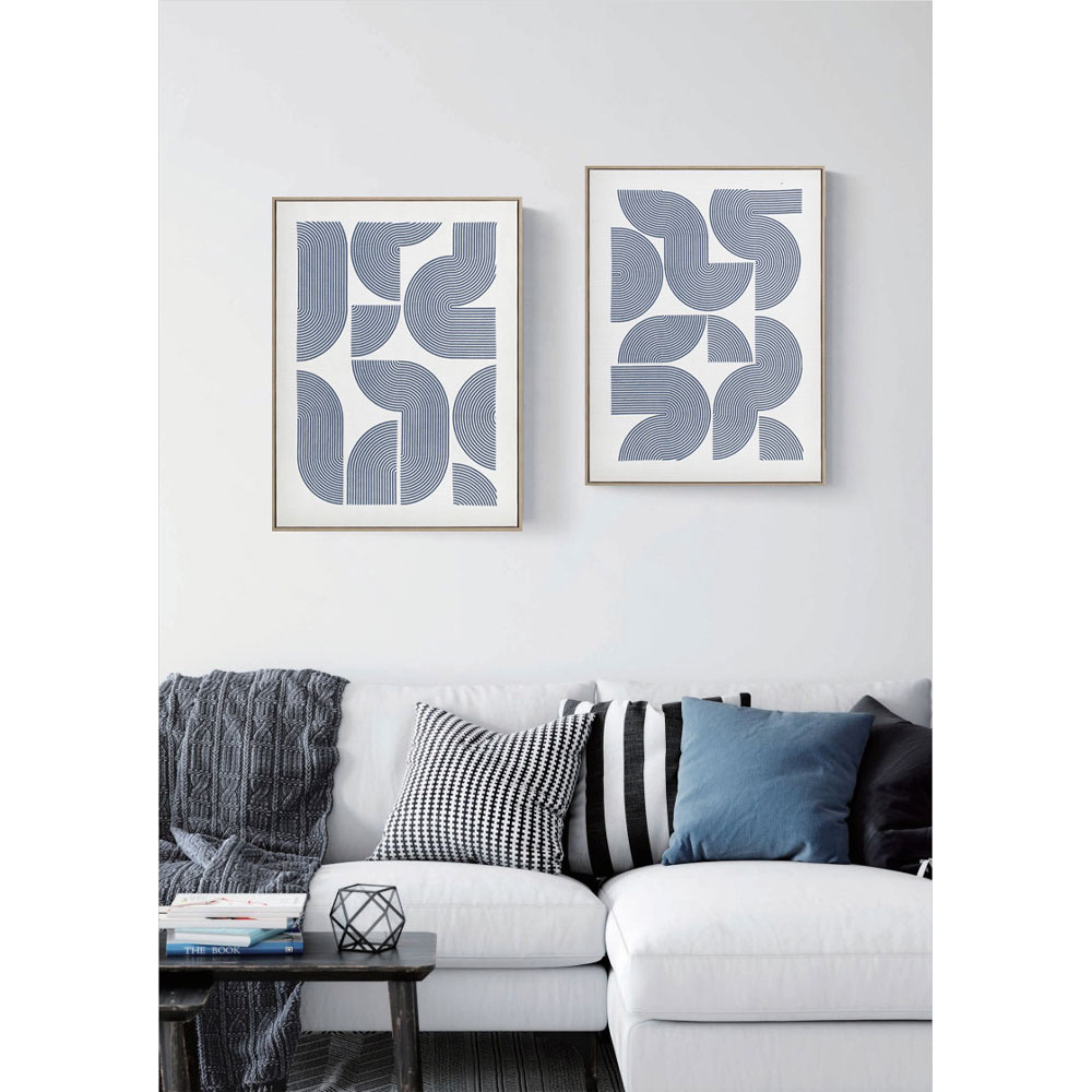 AZURE HEAVEN ΠΙΝΑΚΑΣ ΔΙΑΚΟΣΜΗΣΗΣ 60x80x5cm ΚΑΜΒΑΣ ΛΕΥΚΟ ΜΠΛΕ ΣΚΟΥΡΟ ΞΥΛΟ ΦΥΣΙΚΟ - Image 2
