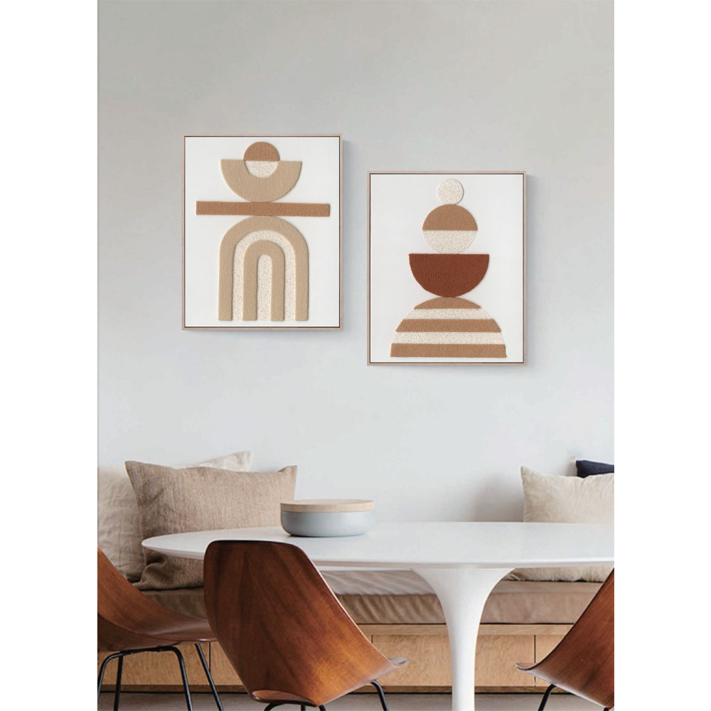 BOHO BALANCE ΠΙΝΑΚΑΣ ΔΙΑΚΟΣΜΗΣΗΣ 80x100x5cm ΚΑΜΒΑΣ ΜΠΕΖ TERRACOTTA ΞΥΛΟ ΦΥΣΙΚΟ - Image 2