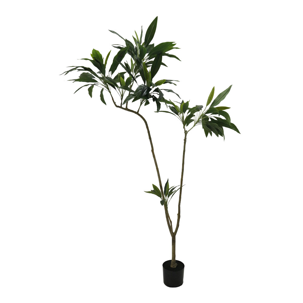 THIN IRON ΤΕΧΝΗΤΟ ΦΥΤΟ ΣΕ ΓΛΑΣΤΡΑ 180cm PVC ΠΡΑΣΙΝΟ ΜΑΥΡΟ ΤΣΙΜΕΝΤΟ