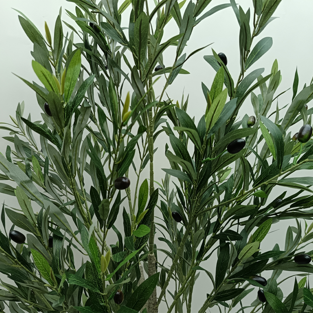 OLIVE TREE ΔΕΝΤΡΟ ΤΕΧΝΗΤΟ ΣΕ ΓΛΑΣΤΡΑ 180cm ΥΦΑΣΜΑ ΠΡΑΣΙΝΟ PVC - Image 2